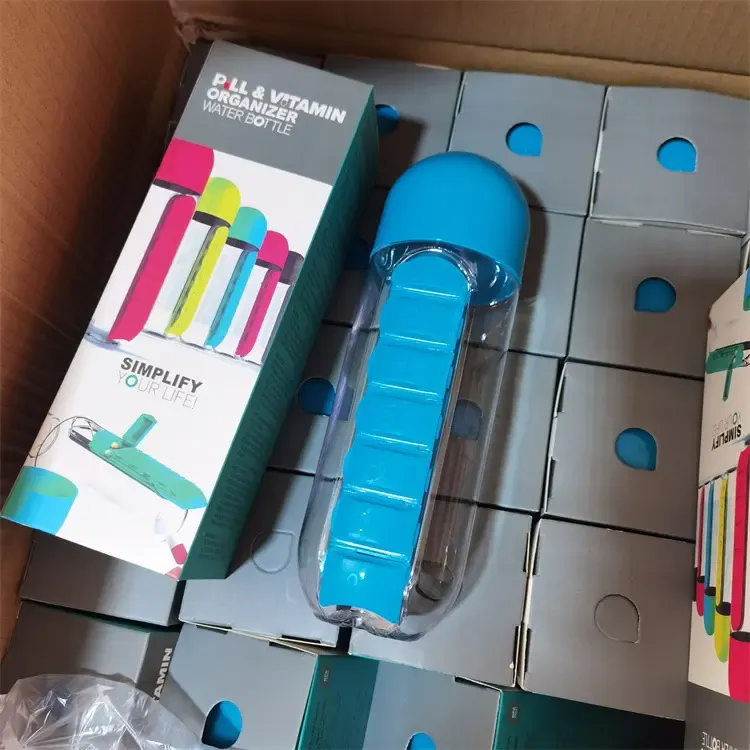 Water Bottle with Pill Box Organizer 3