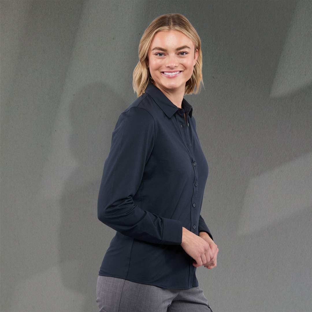 TATRA Eco Long Sleeve Knit Button Up Shirt-Women's 112