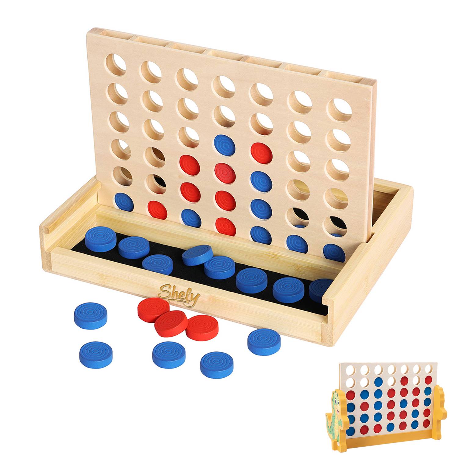 Kids Classic Wooden Connect 4 Board Game 11