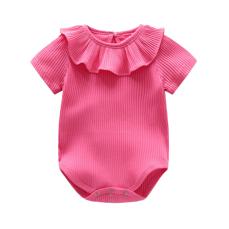 Summer ShortSleeve Ruffle Infant Romper One Piece Outfits 2
