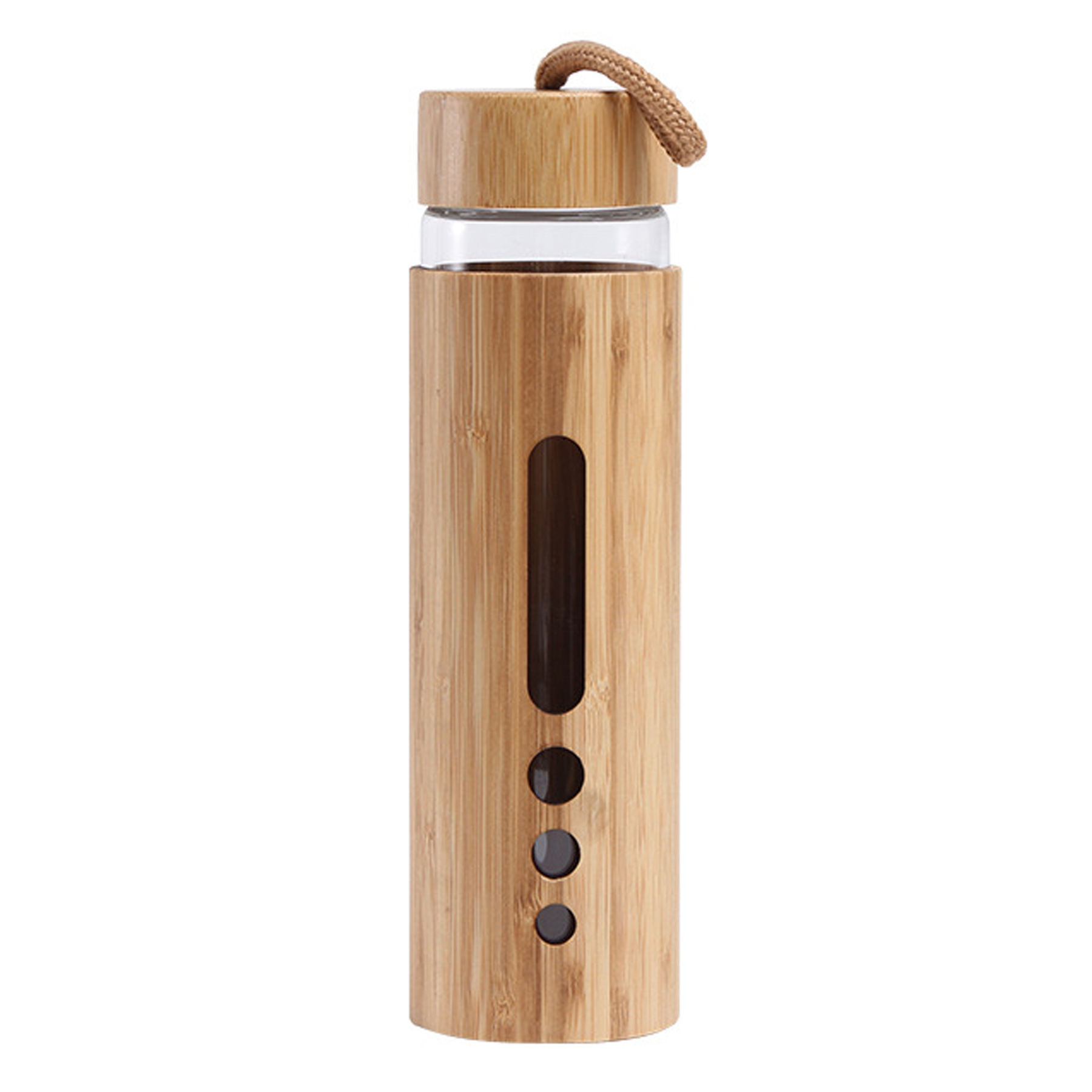 19oz Glass Water Bottle with Bamboo Cover 3