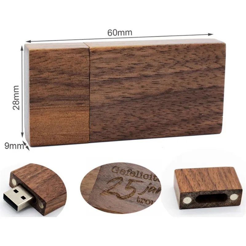 Rectangle Wood USB Drive in Personalized Wooden Gift Box 1
