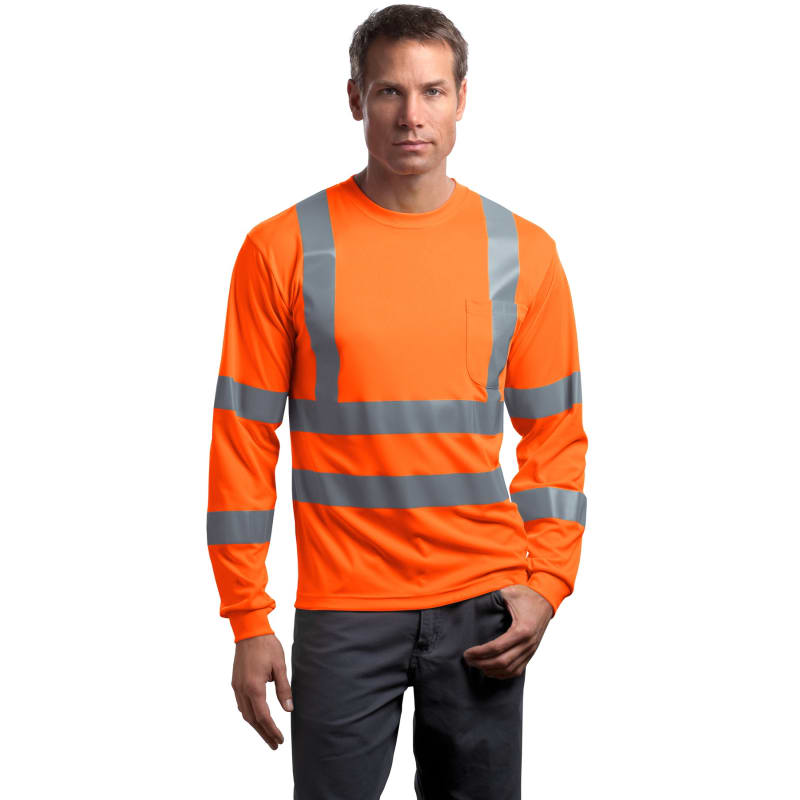 CornerStone - ANSI 107 Class 3 Long Sleeve Snag-Resistant Reflective T-Shirt. 7