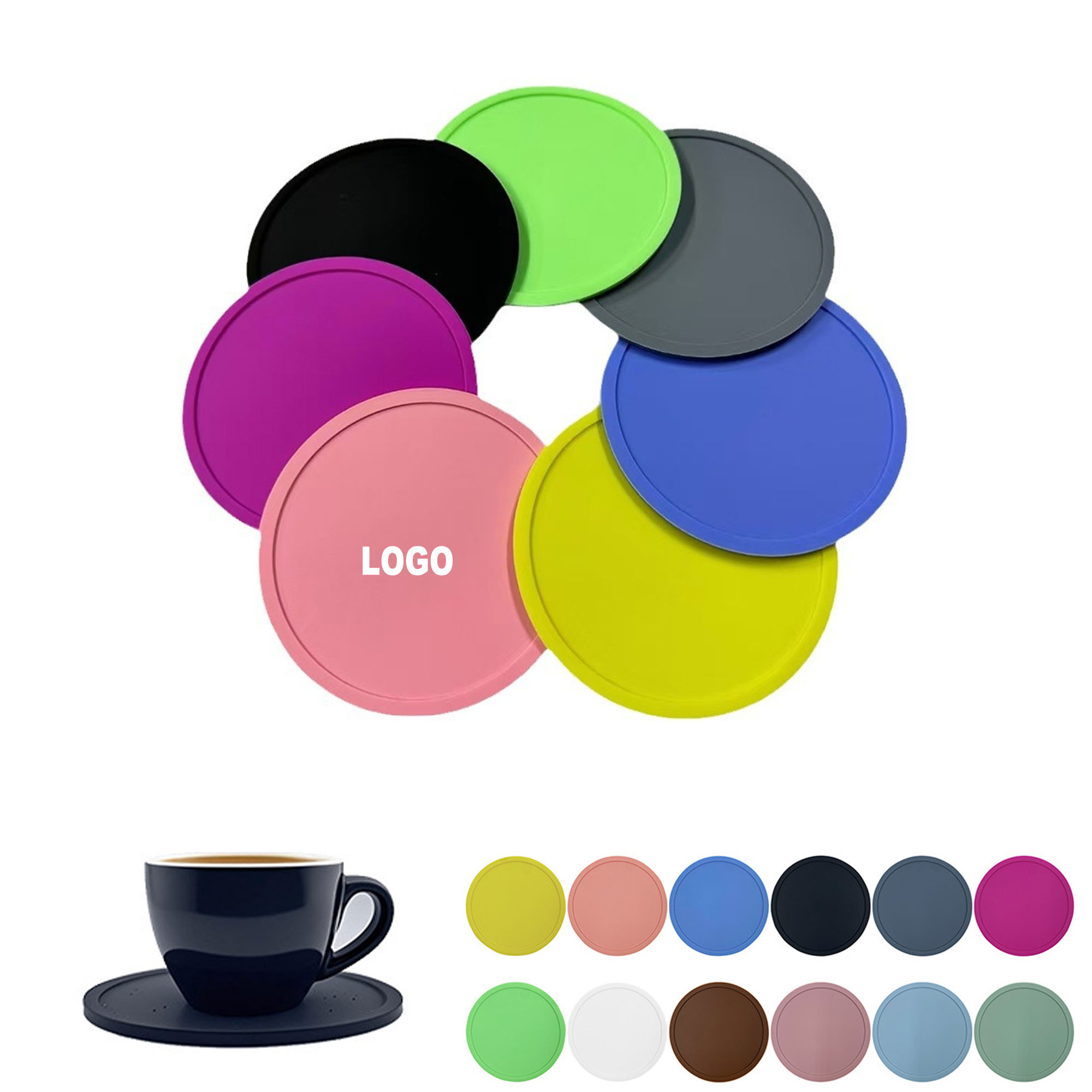 3.94 Inch Reusable Reusable Silicone Coaster 3