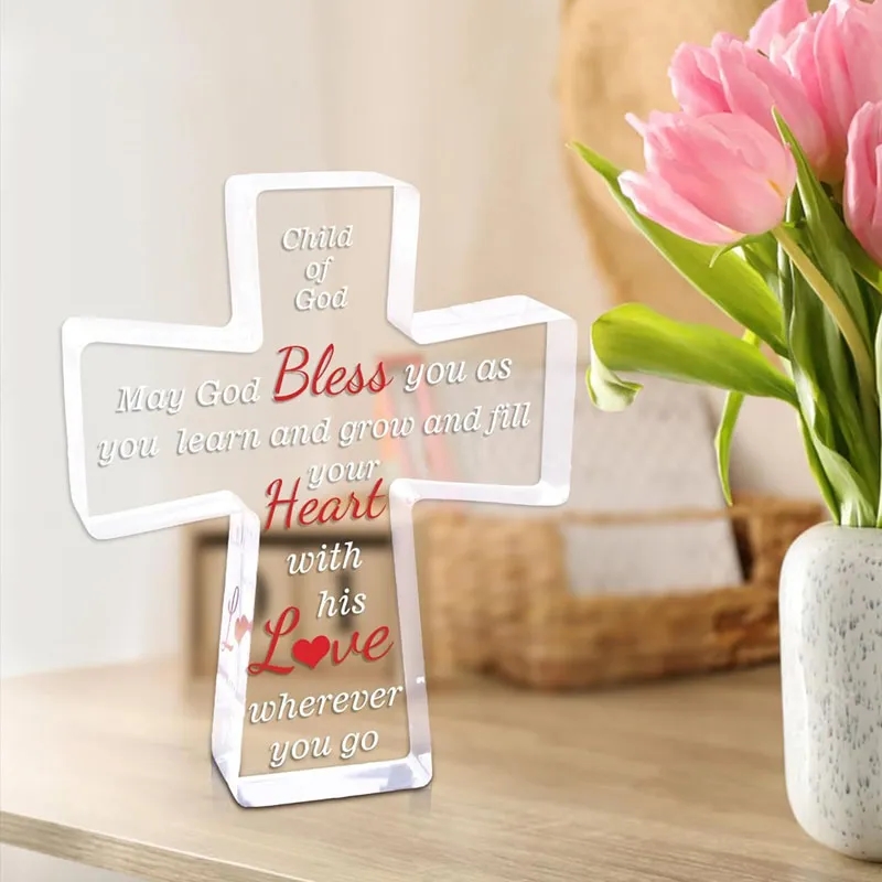 Acrylic Christian Standing Cross 1
