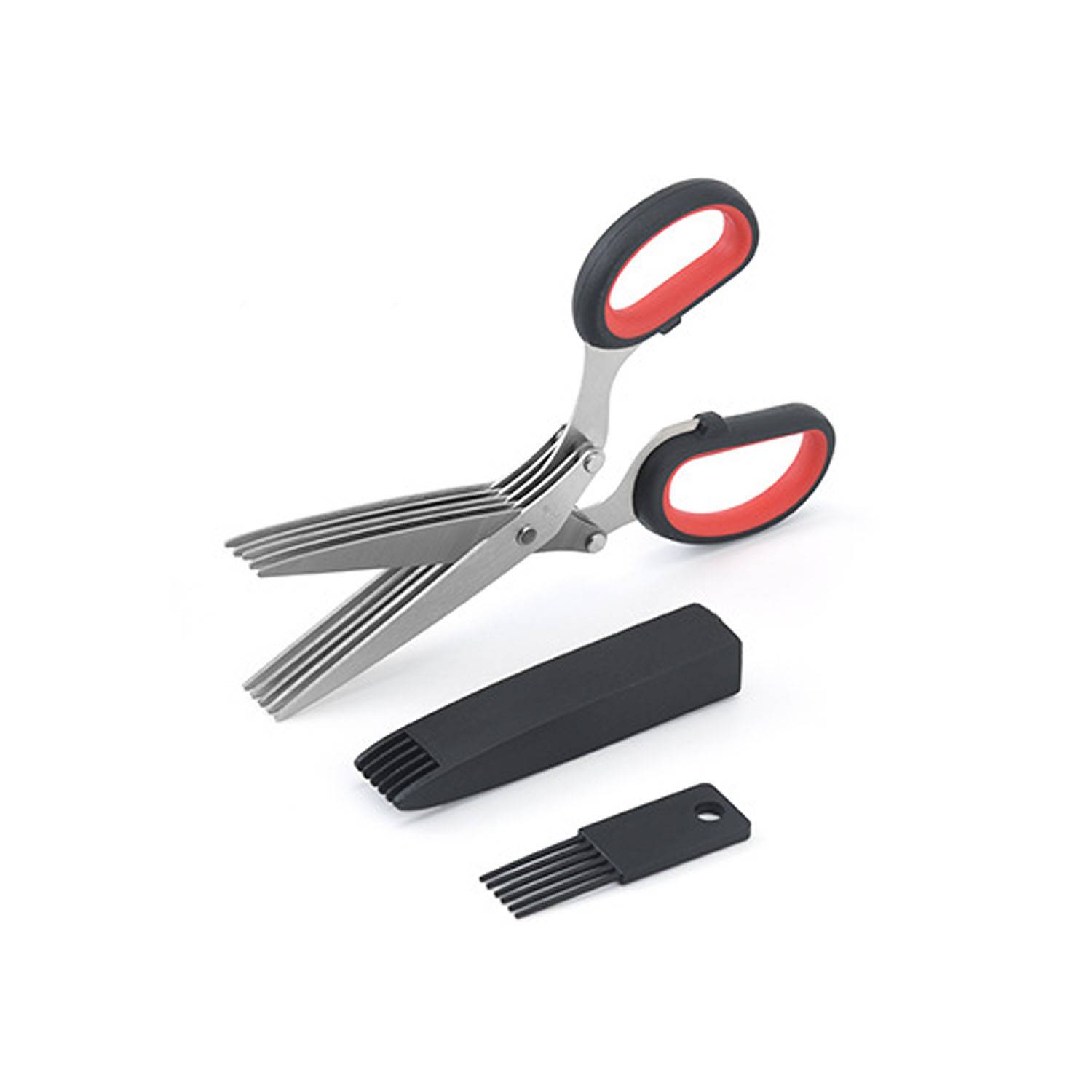 Five blade herb Scissors with Cover and Comb 4
