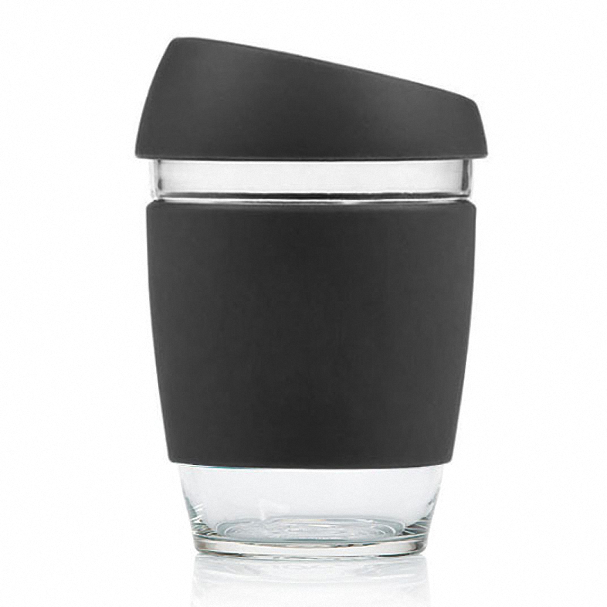 12oz Reusable Glass Travel Coffee Mug with Lid 5