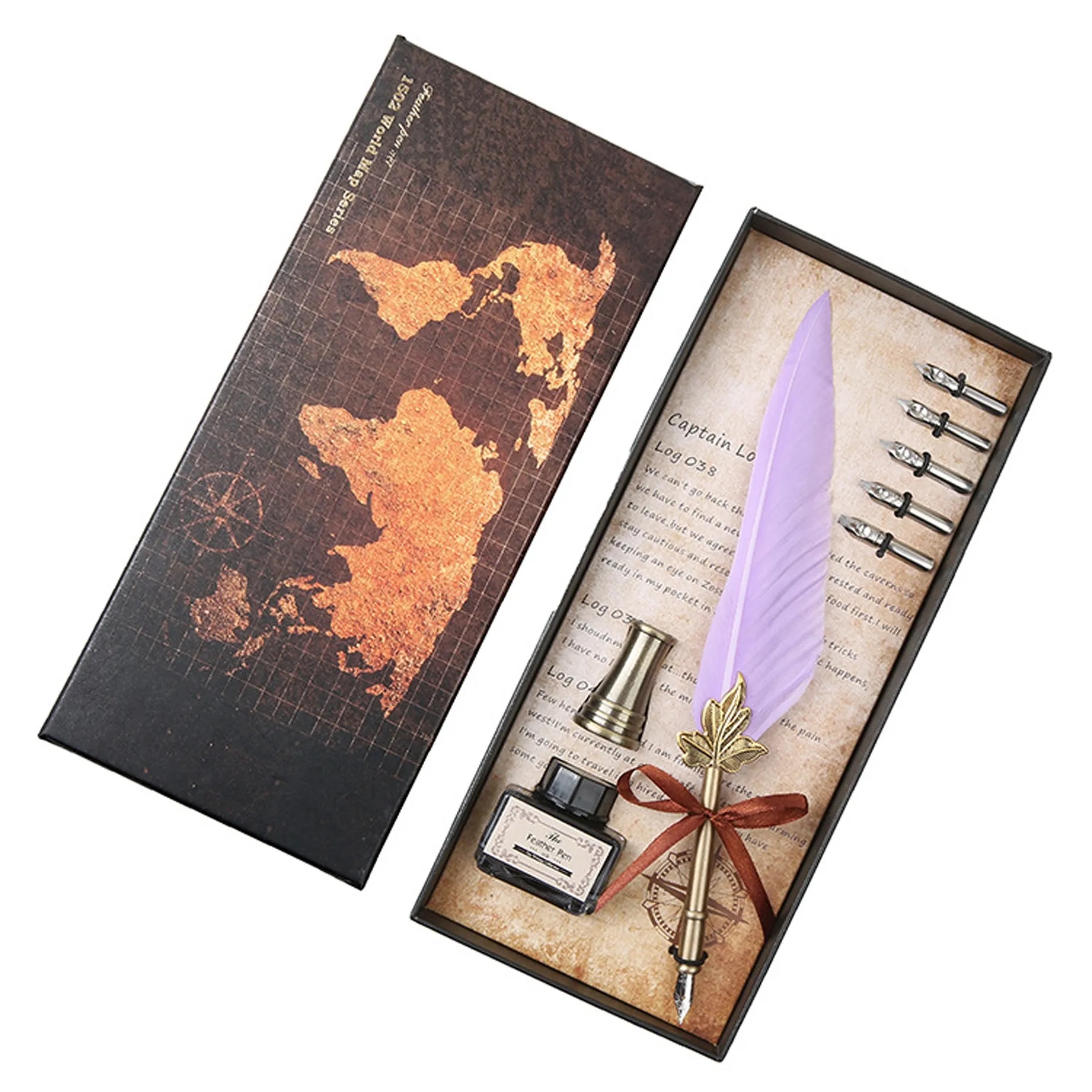 Vintage Luxury Fountain Pen with Feather 9