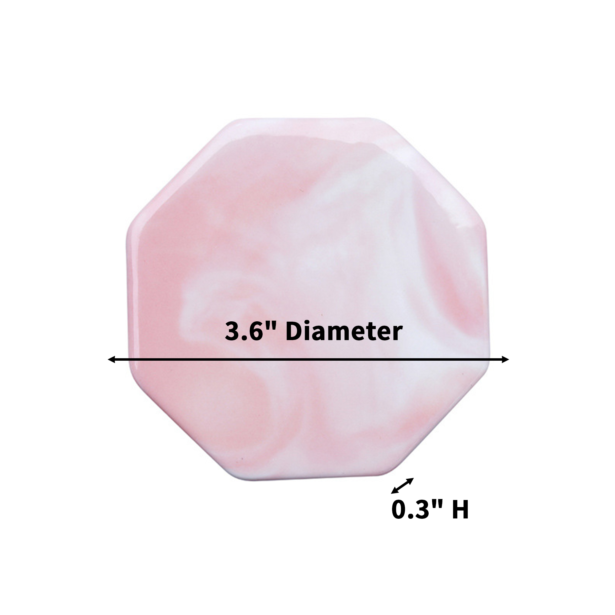 3.6" Ceramic Absorbent Drink Coaster 0.3" Thick 4