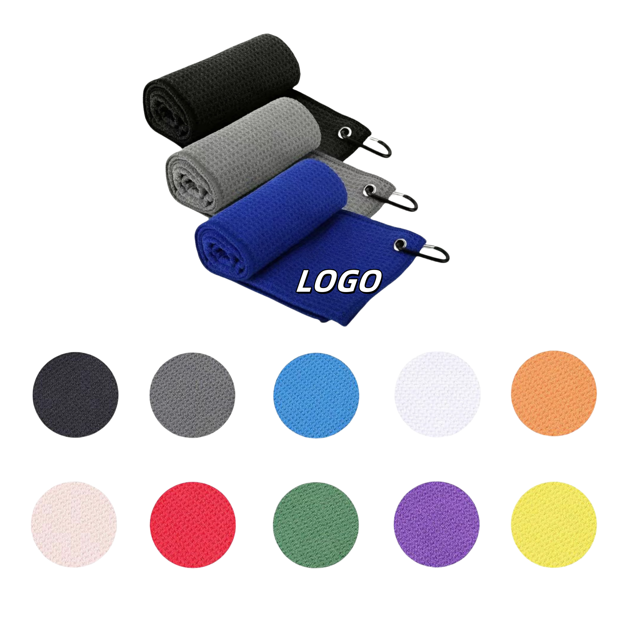 Golf towel with mountain buckle 1