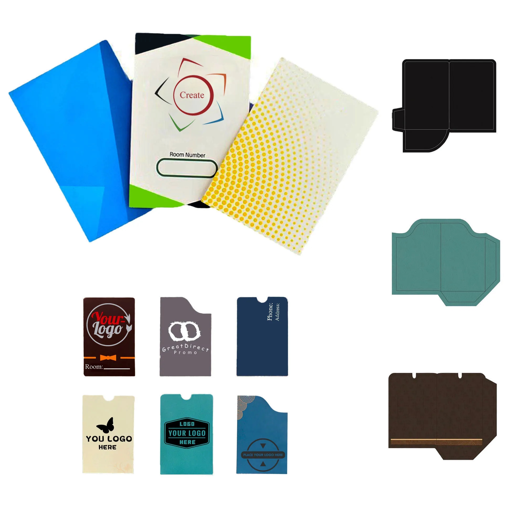 Full Color Hotel Card Holder Sleeves Envelop 5