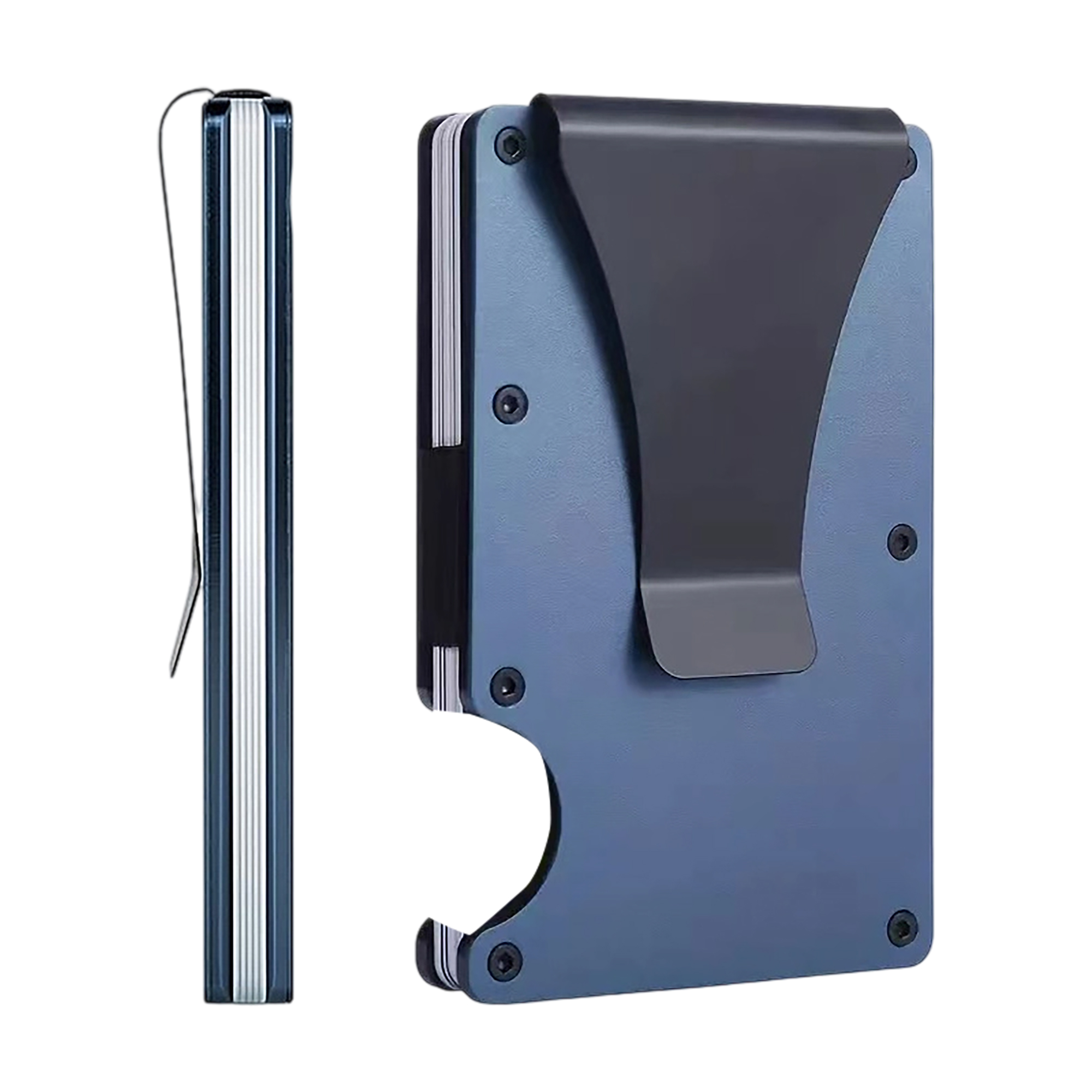 Aluminum Alloy RFID Blocking Card Wallet With Elastic Band And Money Clip 14