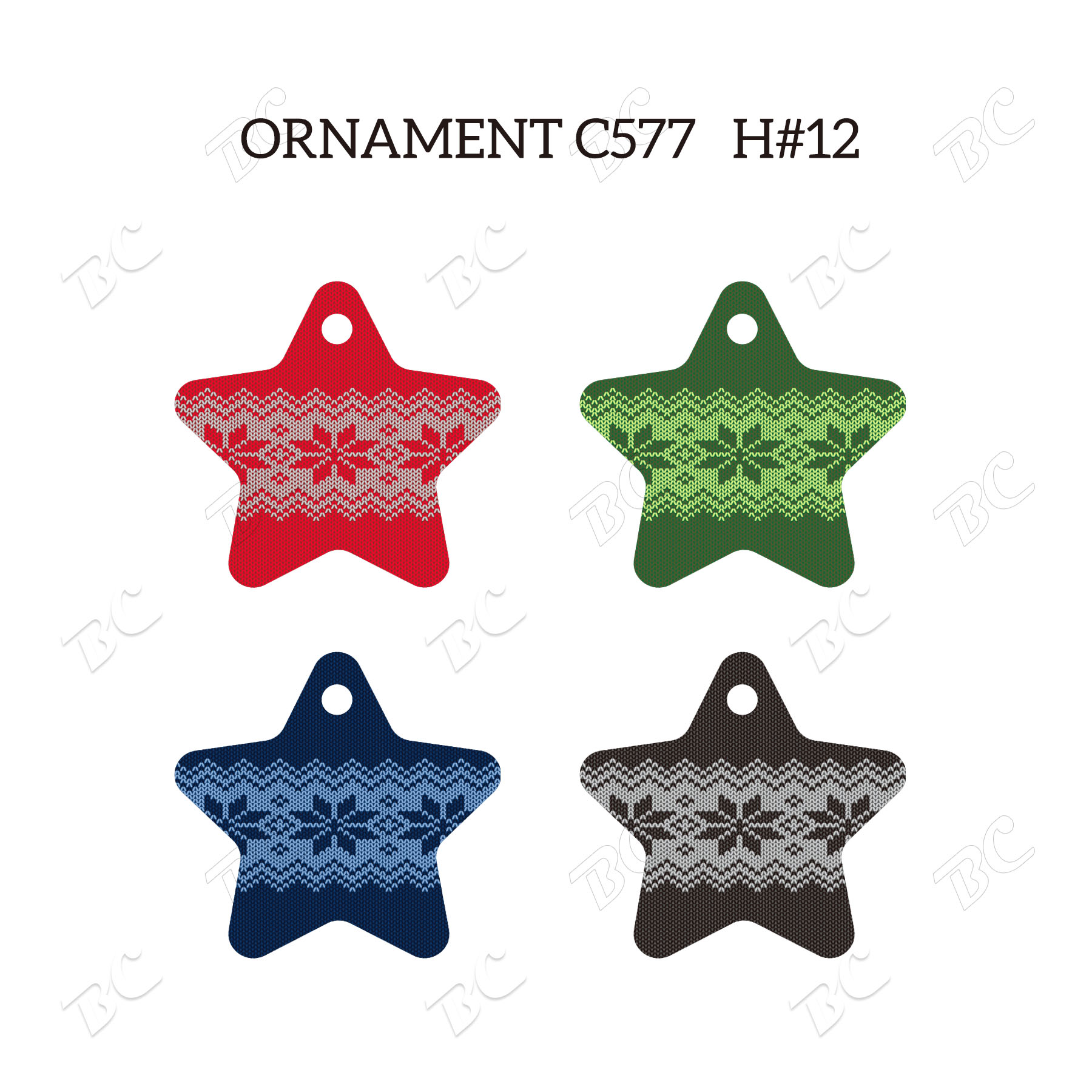 Free Shipping Full Color Christmas Ornament - Star 33