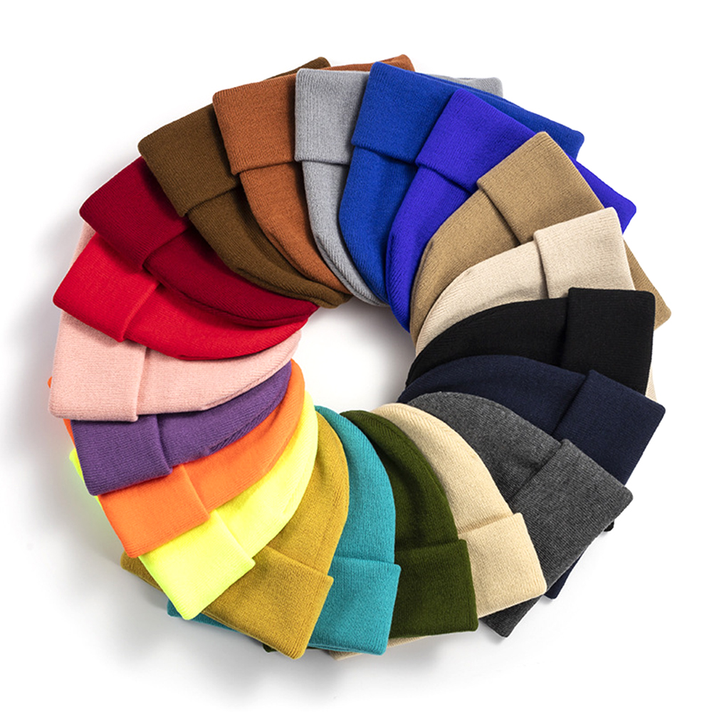 Solid color hip hop street trend men's and women's woolen hats 4