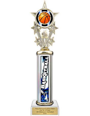 Trophy, 12" Action Matrix Basketball Blue 1 column 2