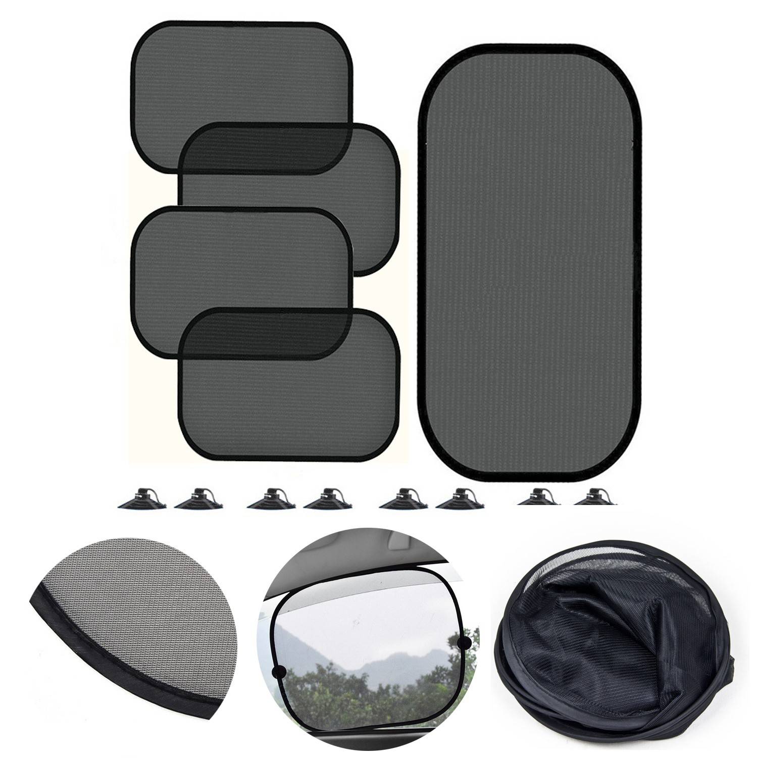 Polyester Mesh Car Window Sun Shade Set 4