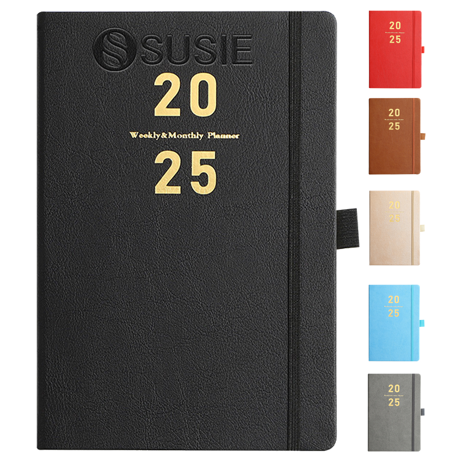 2025 A5 PU Leather Hard Cover Notebook