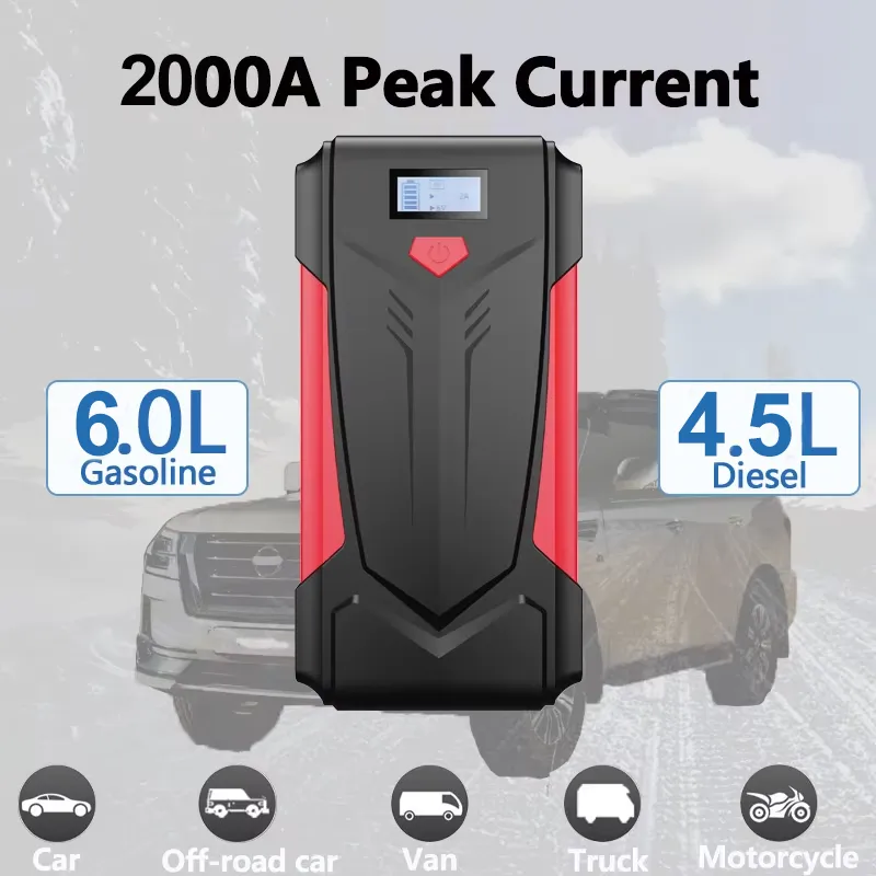 12V 10000mAh 2000A Peak Current Car Jump Starter 7