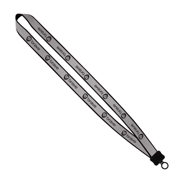 3/4" Reflective Lanyard with Plastic Clamshell & O-Ring