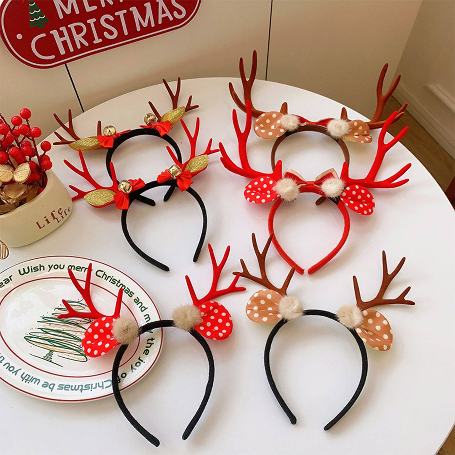 Chirtmas headband beautiful headwear cute antler 5