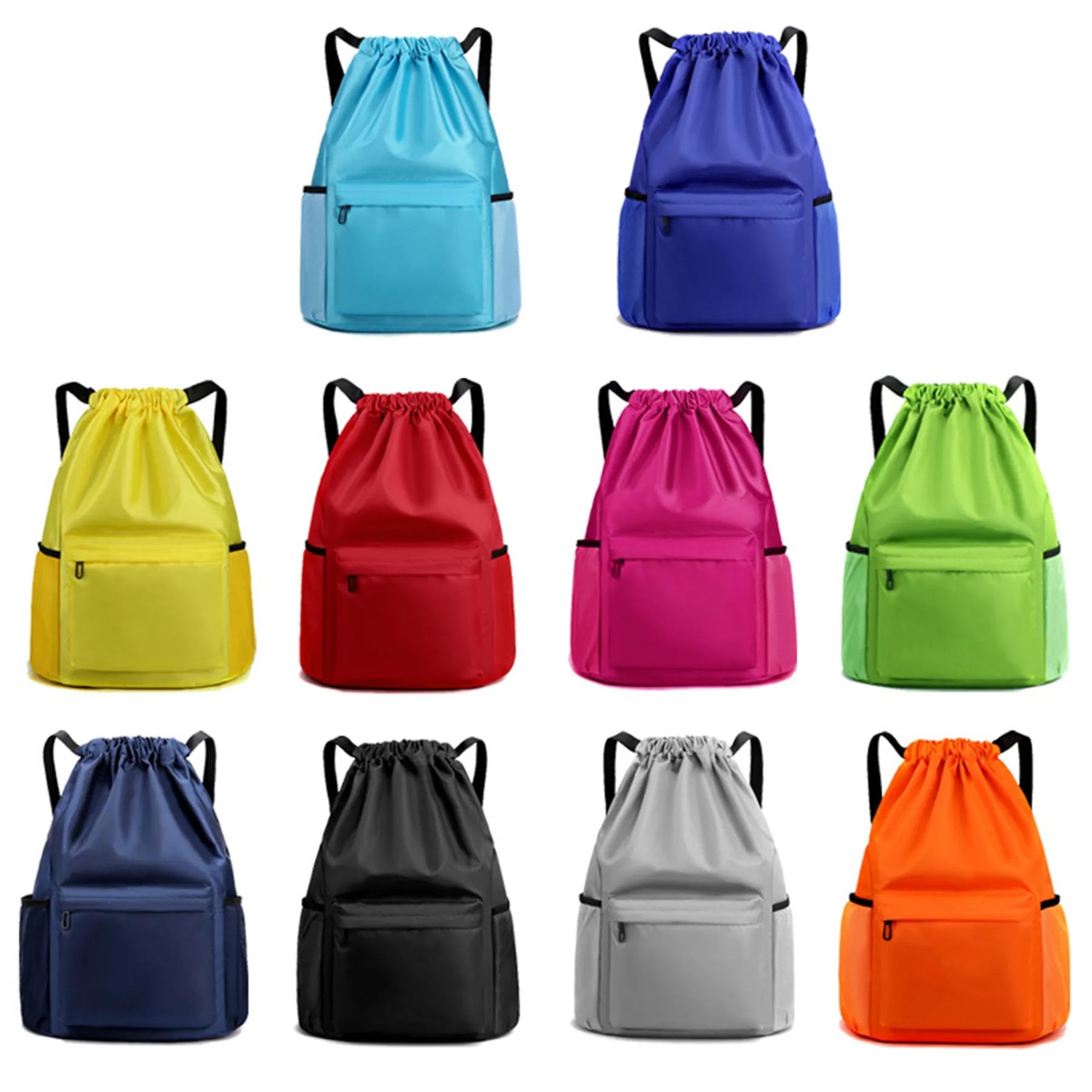 Dry Wet Drawstring Backpack with Zipper Pocket 8