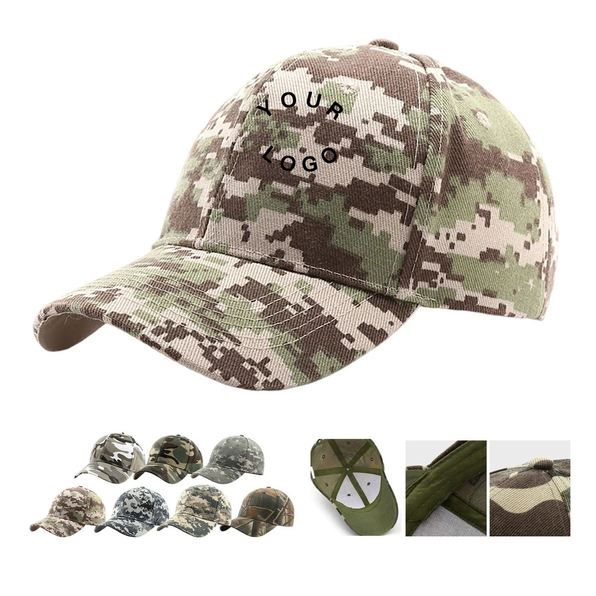 Camouflage Cotton Baseball Cap with Buckle 16