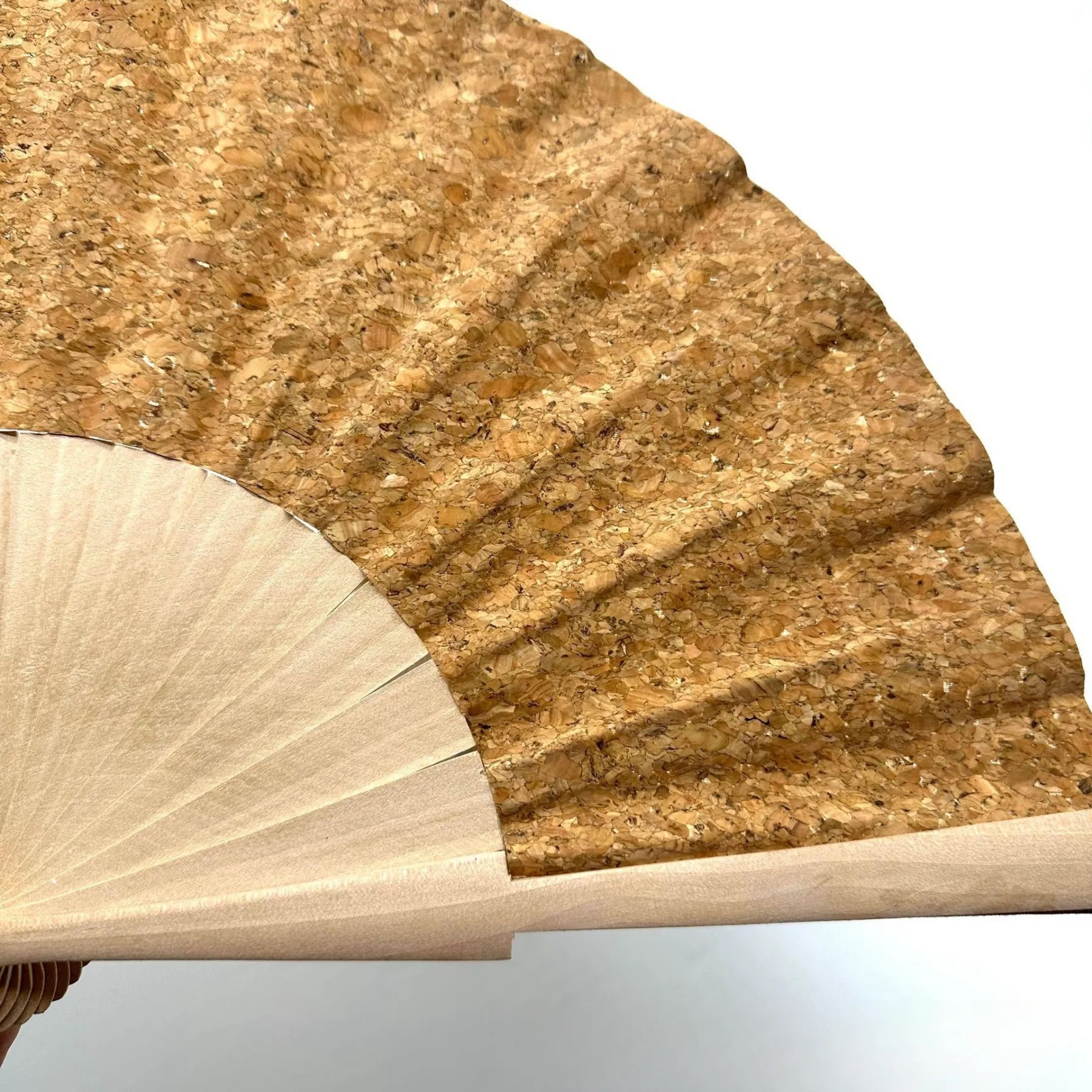 Cork  Hand Fan with Engraving Logo 3