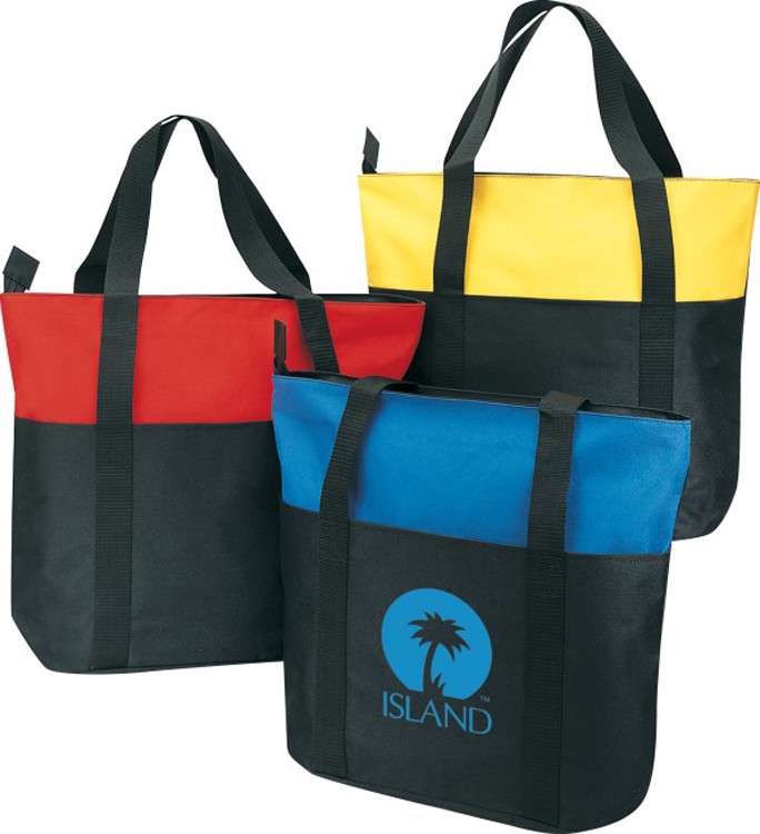 Poly Zippered Tote Bag, custom tote bag with logo imprint 1