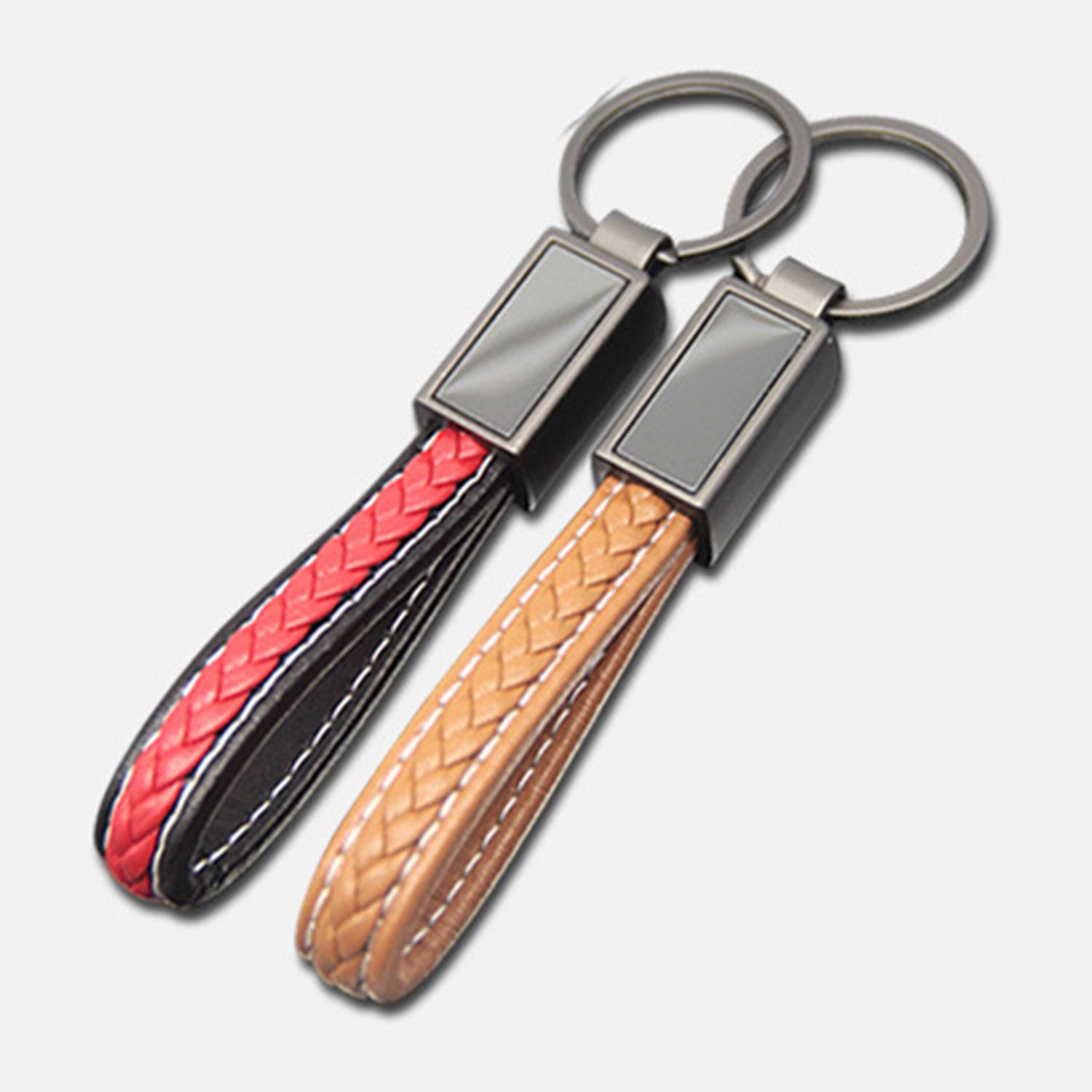Woven Leather Rope Keychain Pendant 4