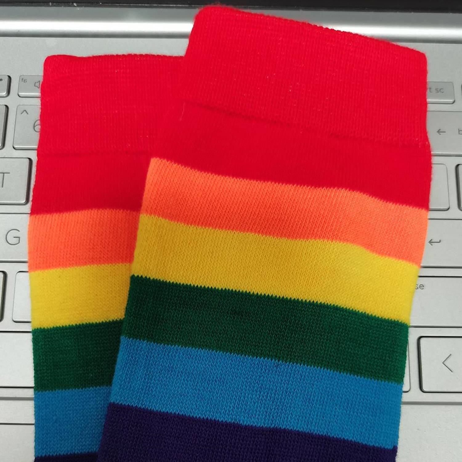 Rainbow Striped Knee High Tube Socks 5