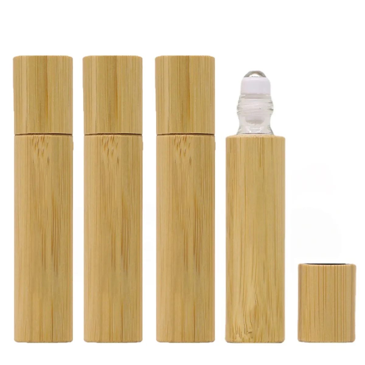 Portable Essential Oils Bamboo Bottle with Roller Ball 1