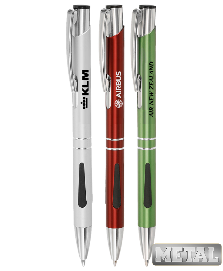 Union Printed, Promotional "Plush" Grip Metal click Pen 1