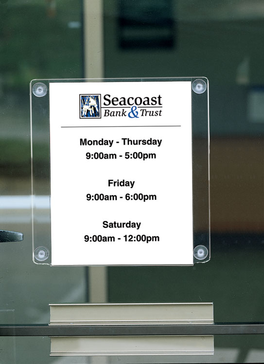 Glass Mount Acrylic Sign Holder