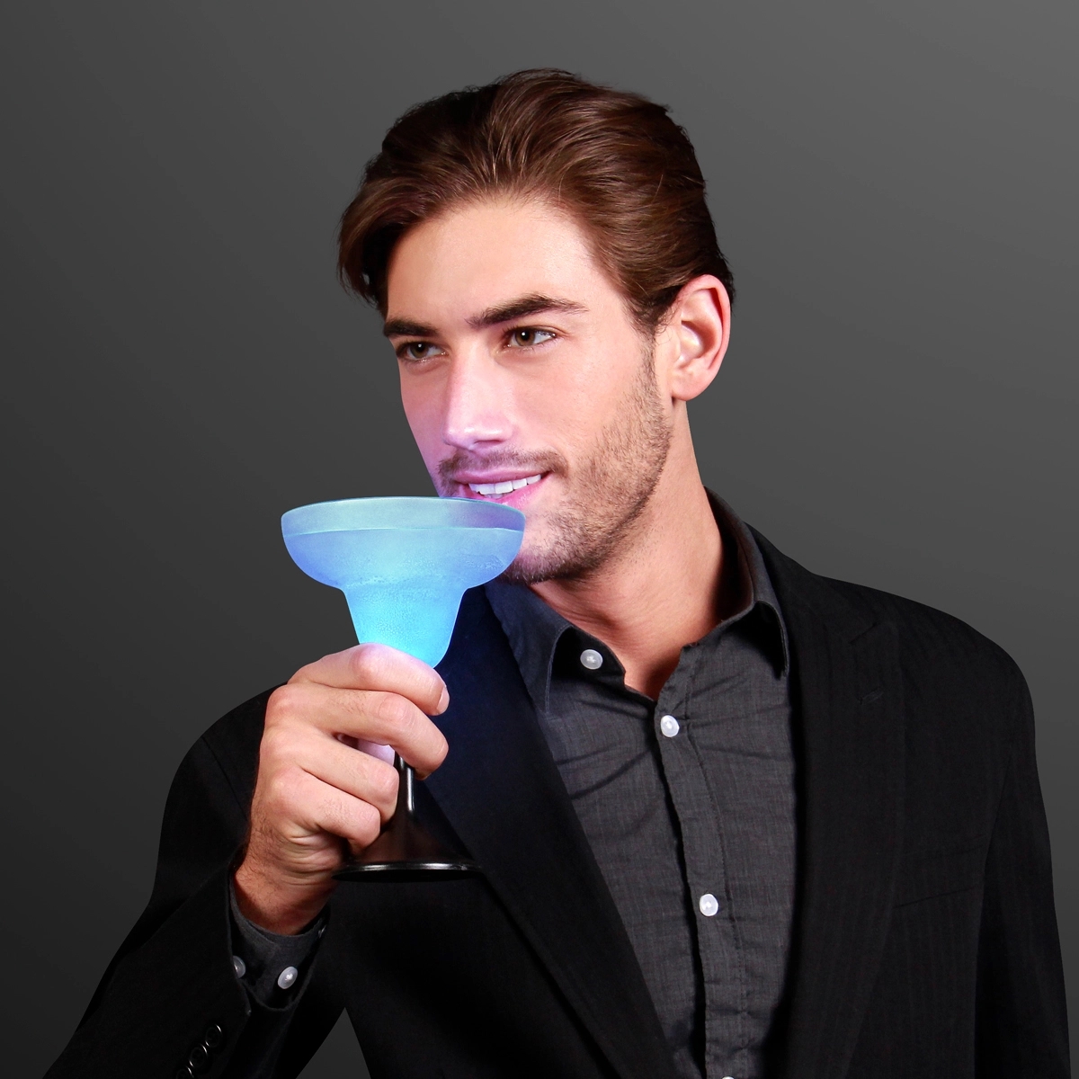 LED Margarita Glass with Classy Black Base 3