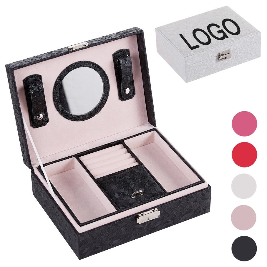 Custom Multi-Layer Jewelry Organizer Box with Mirror & Lock 2
