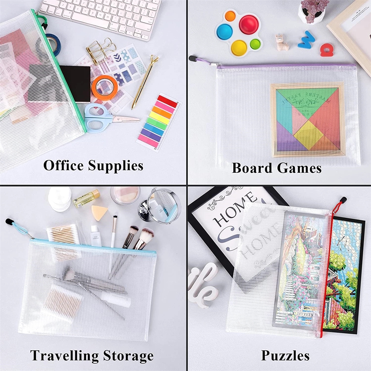 Multisize Mesh Zipper Pouch Document Bag 3