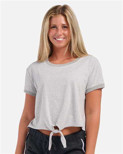Women's Striped Tie Front T-Shirt - BW2107 16
