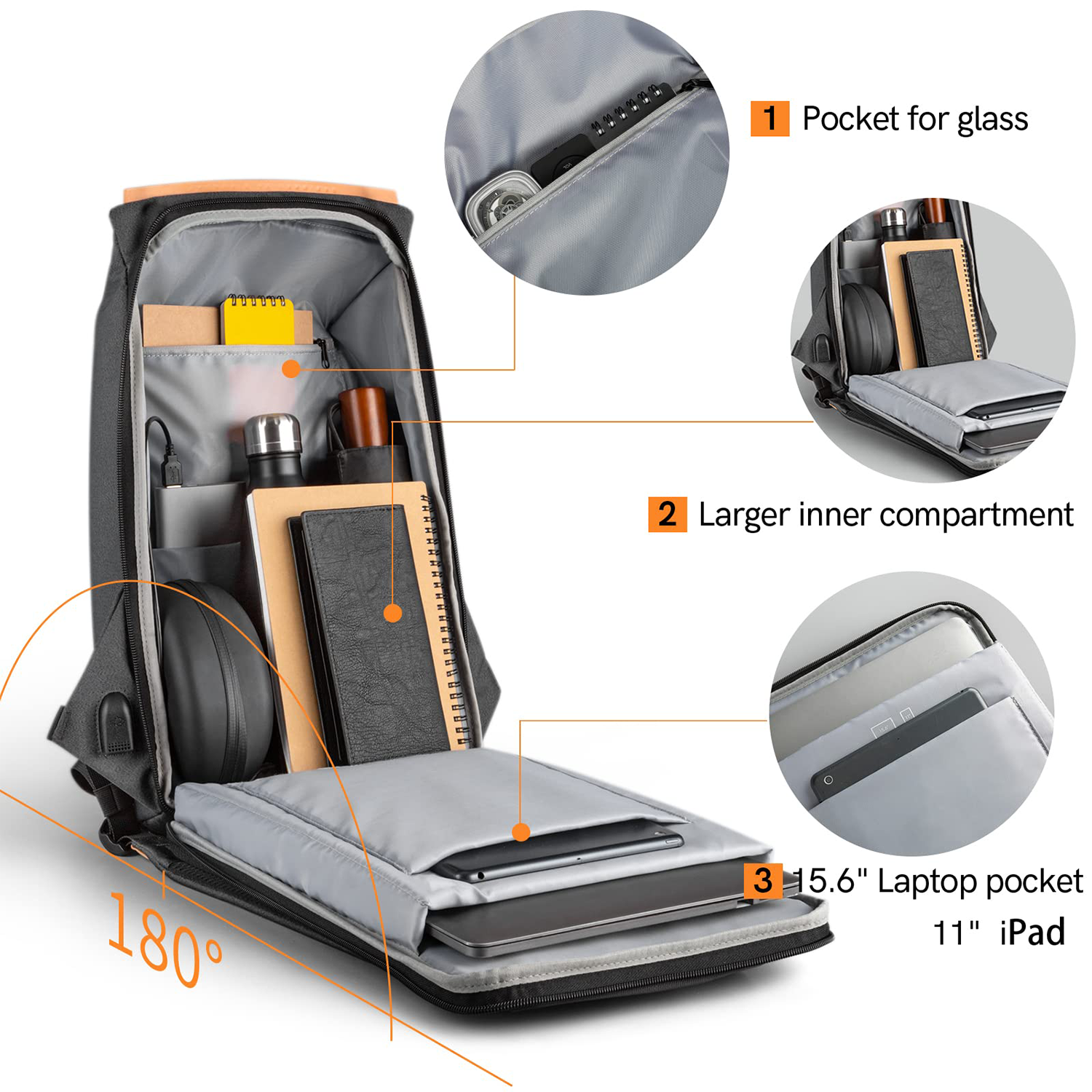 15.6 Inch College Backpack With Usb Charging 2