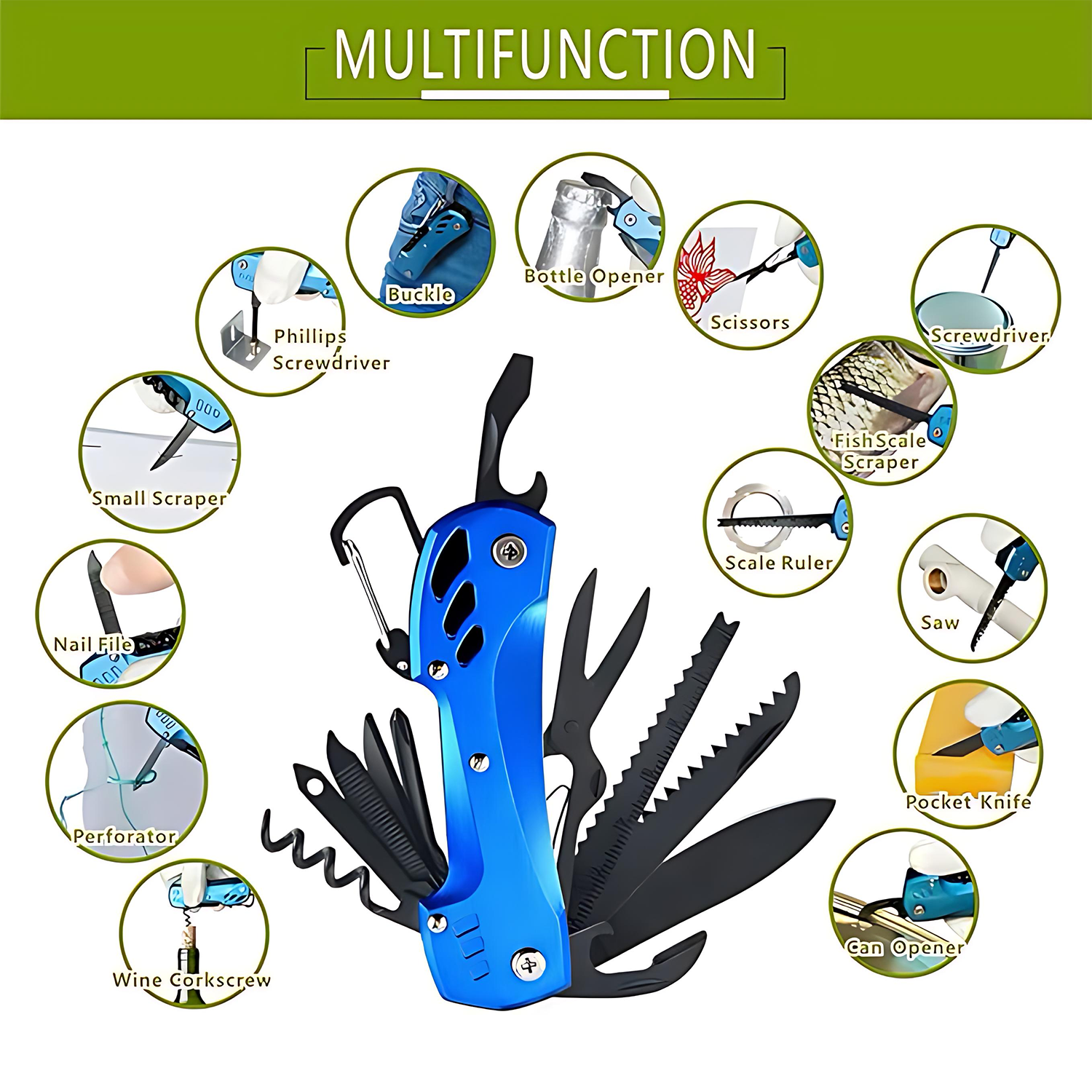Swiss Army Knife: Foldable Fruit & Fishing Multi-Tool 4