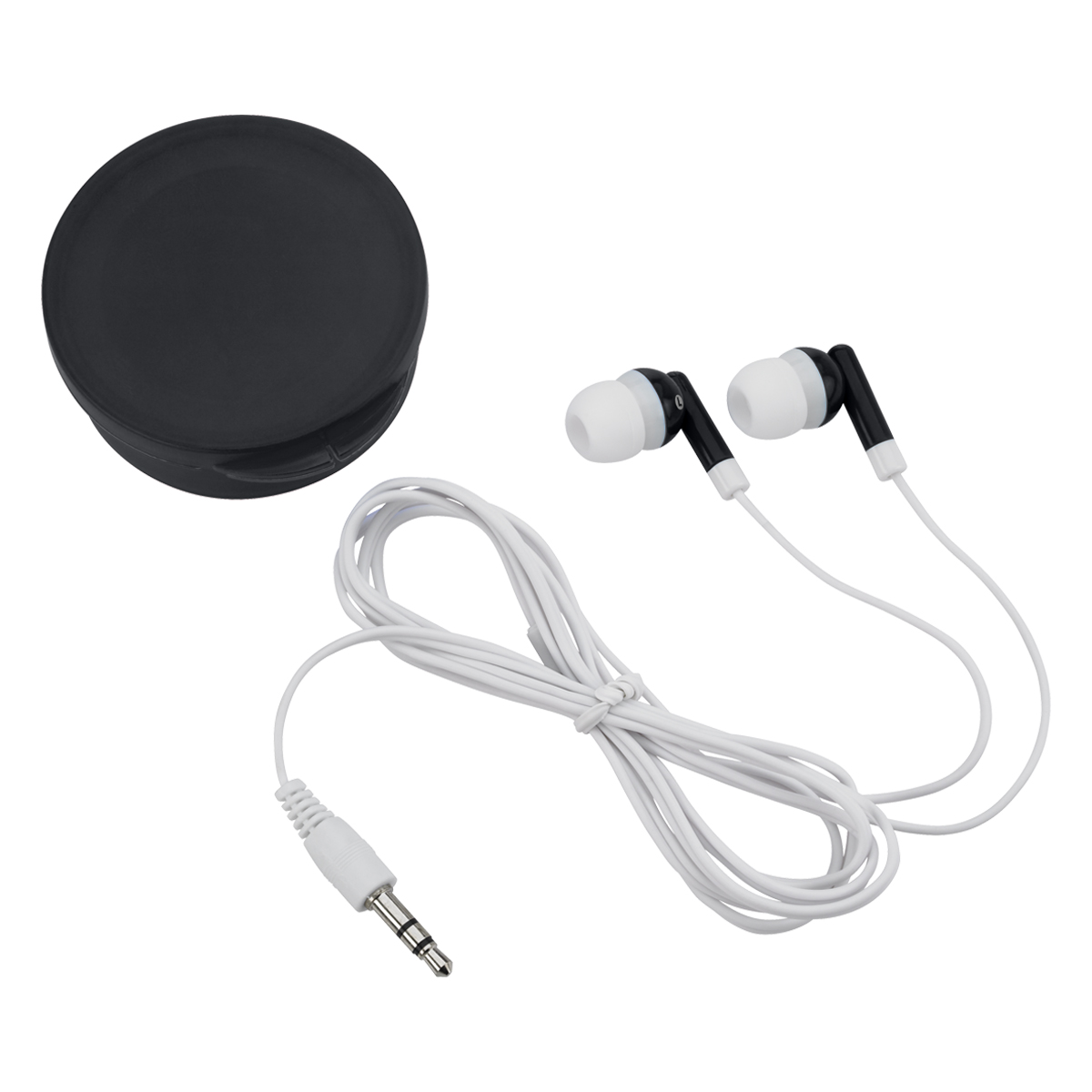 Earbuds In Round Plastic Case 10