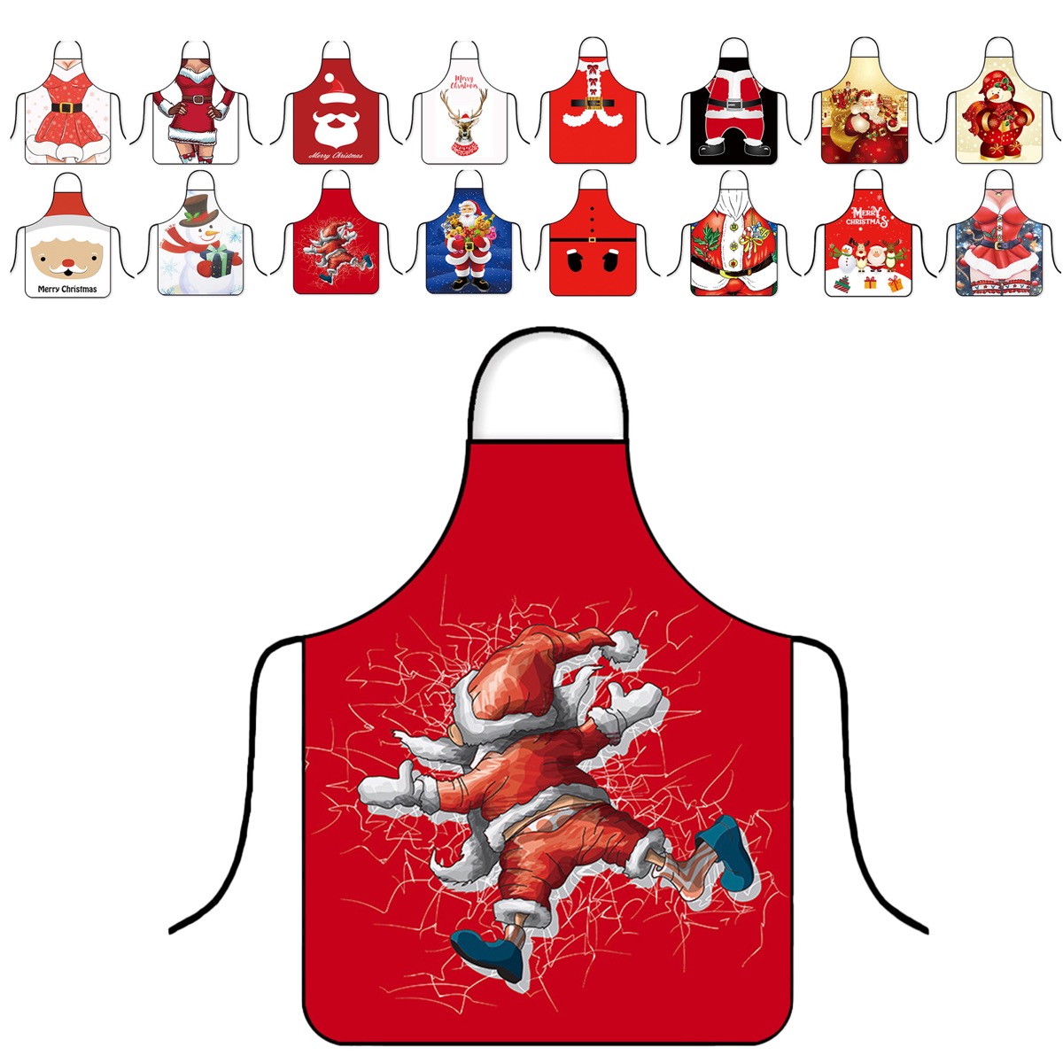 Custom Waterproof Christmas Apron with Festive Designs for Holiday Fun 3