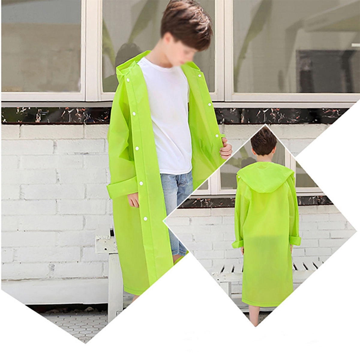 Eva Waterproof Raincoat With Hood For Kids 3