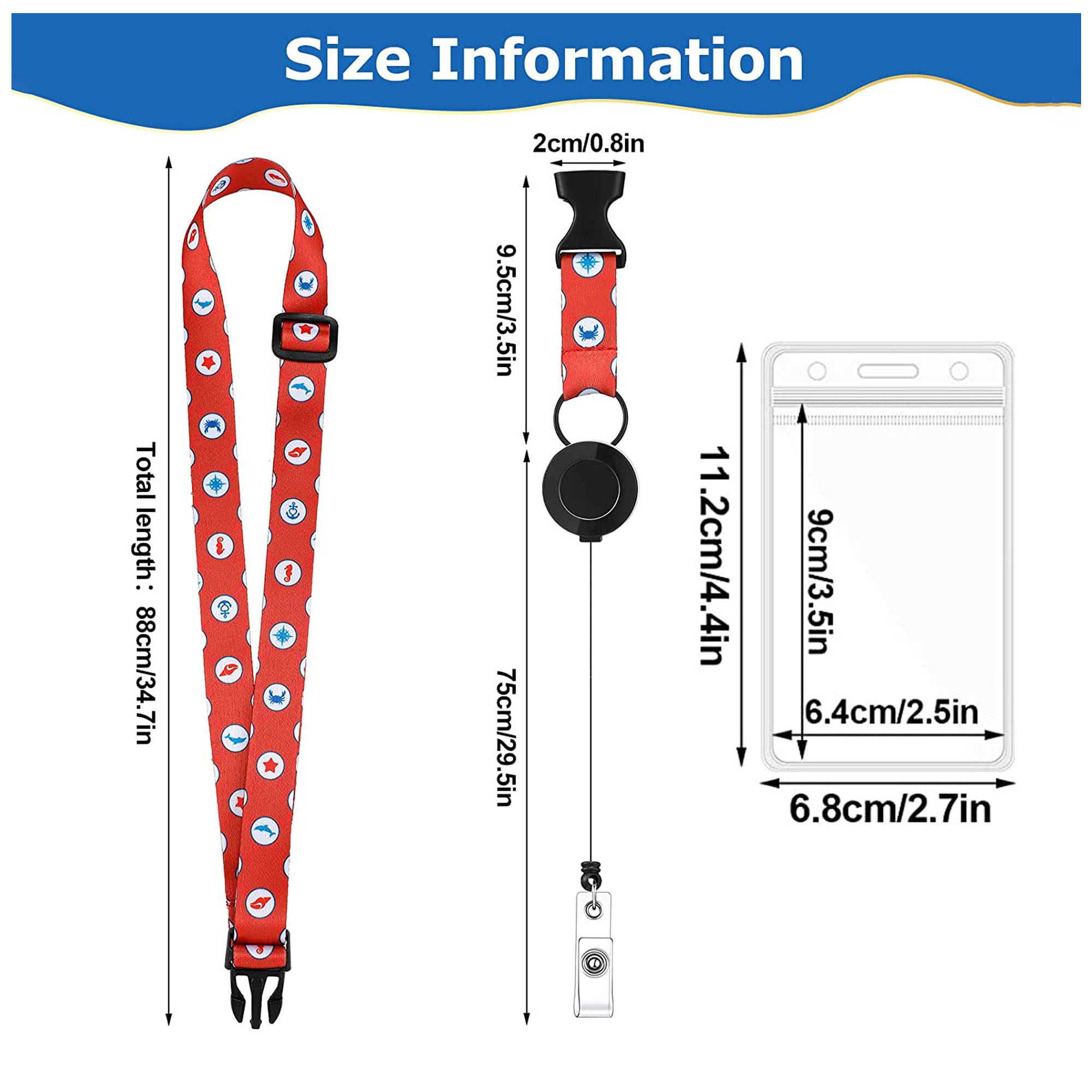 Waterproof Retractable Lanyard with ID Badge Holder 2