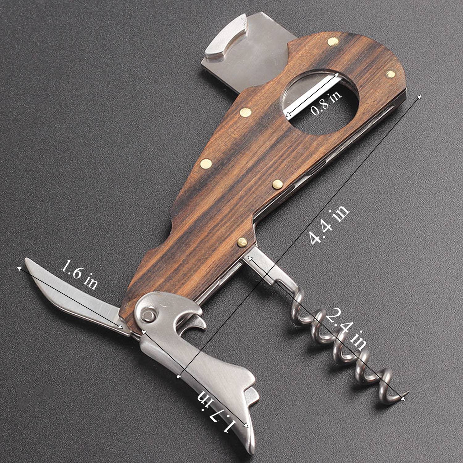 3 in 1 Multi-functional Cigar Cutter w/ Wine Opener 7