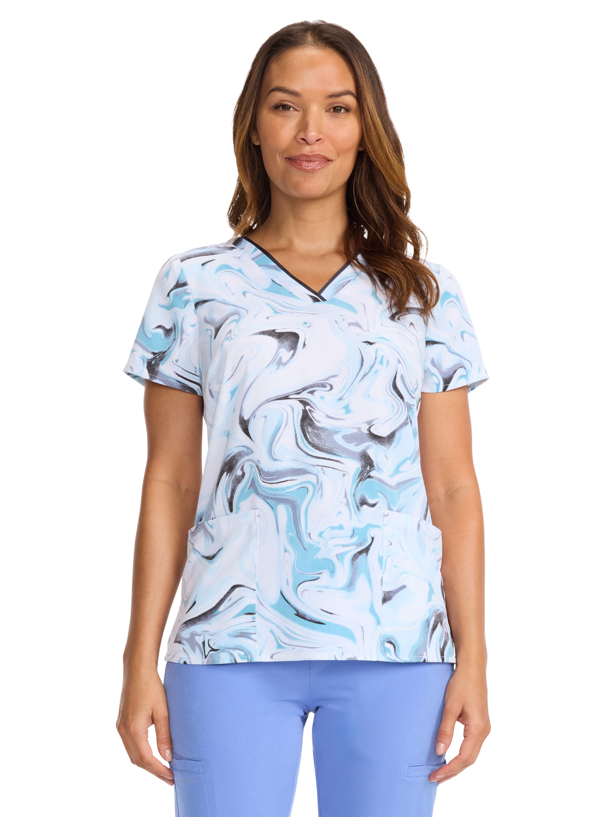 Healing Hands - Purple Label - Women's V-Neck Print Top