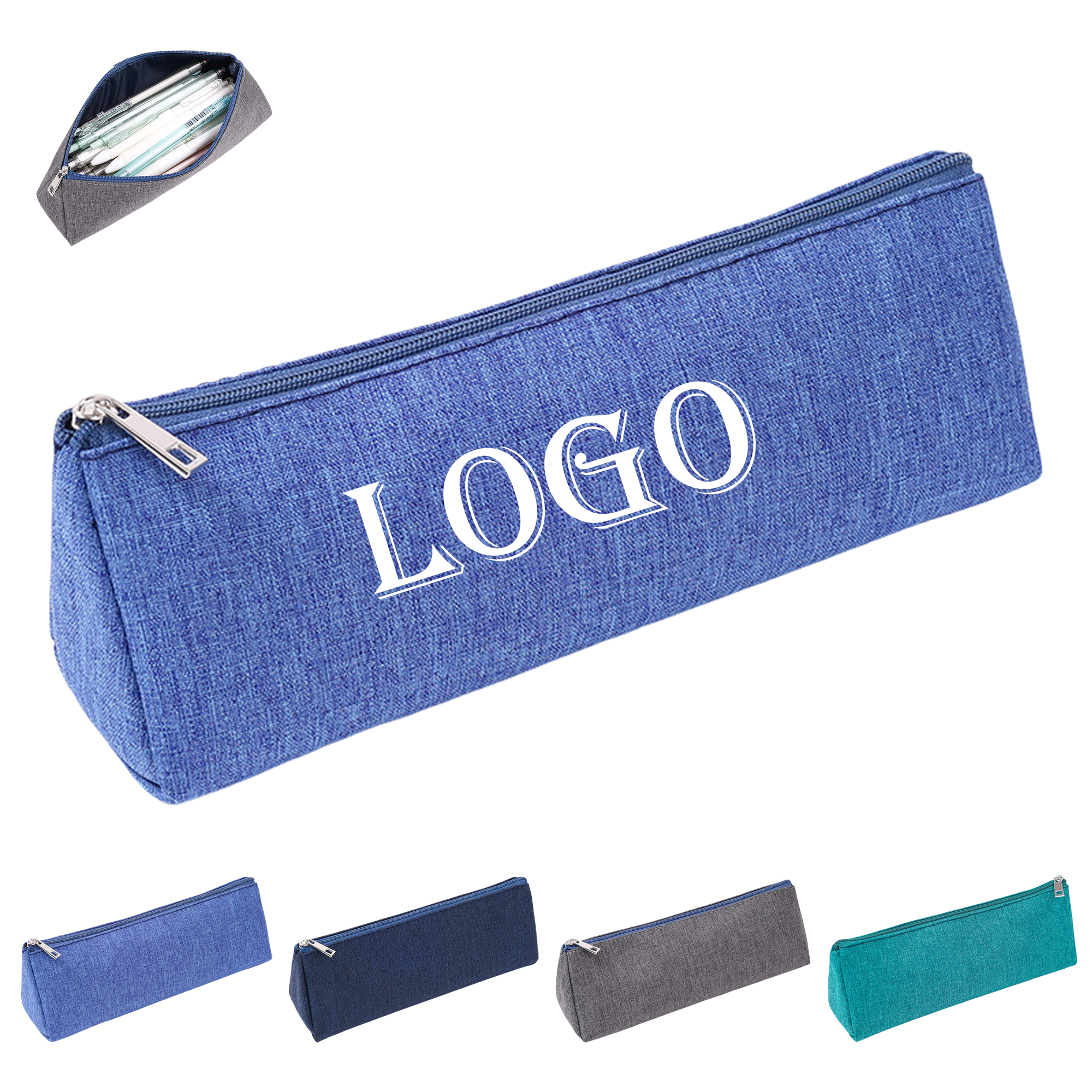 Triangle Fabric Pencil Bag with Zipper MOQ50 2