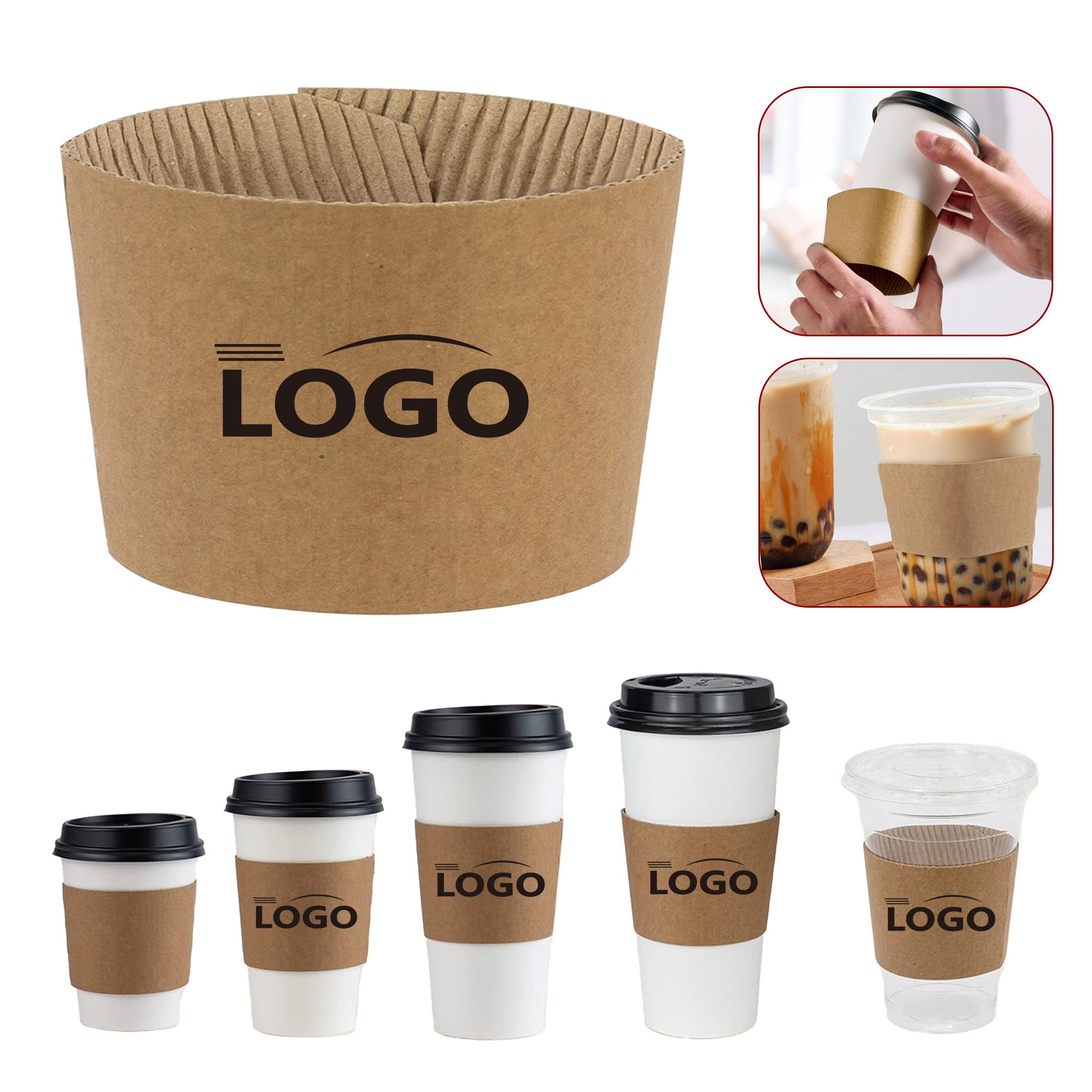 Insulated Kraft Paper Coffee Cup Sleeves 4