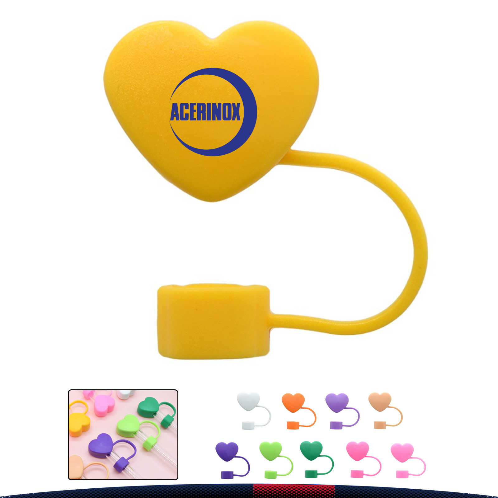 Sippa Heart-Shaped PVC Straw Topper 10