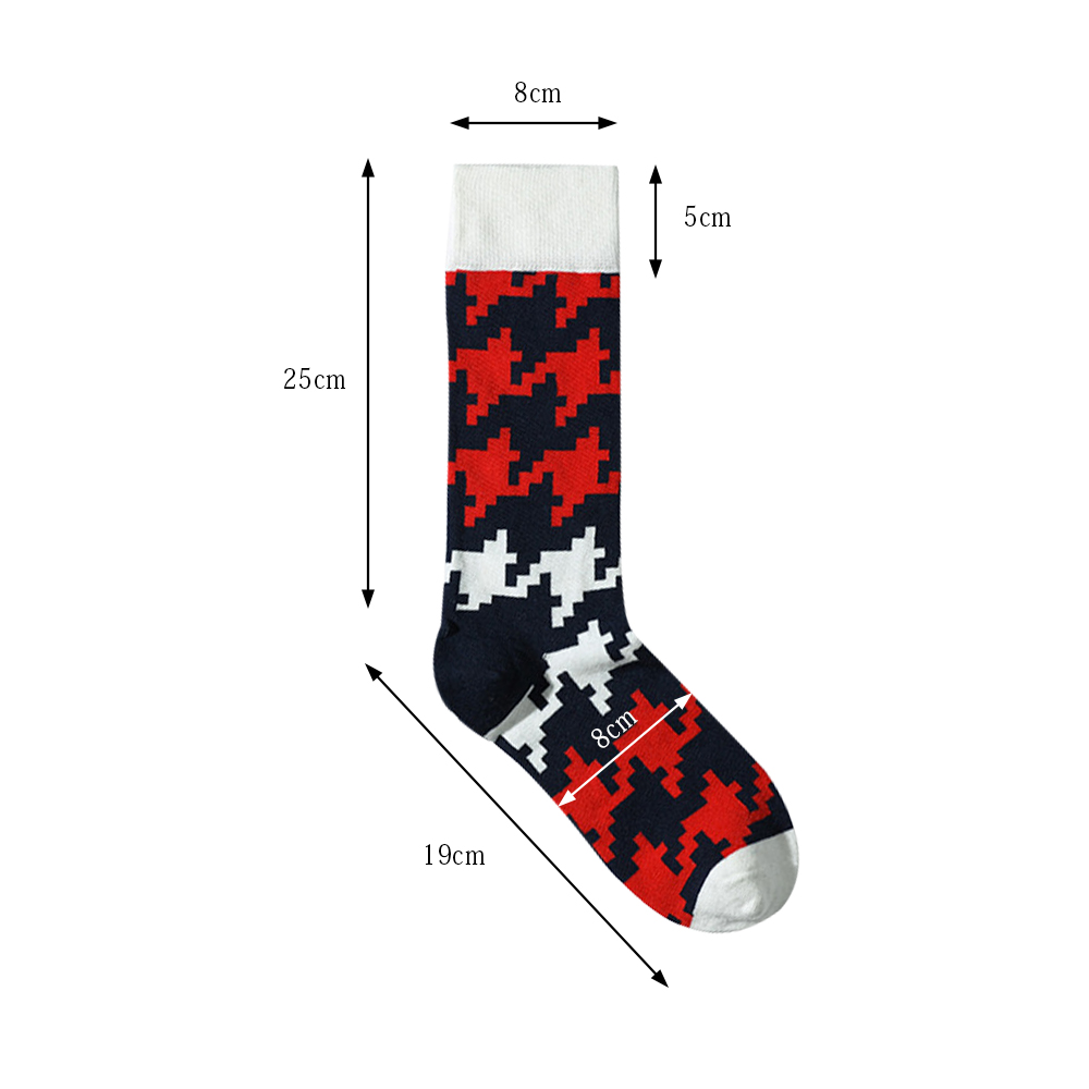 Casual Jacquard Mid Calf Crew Cotton Socks 11