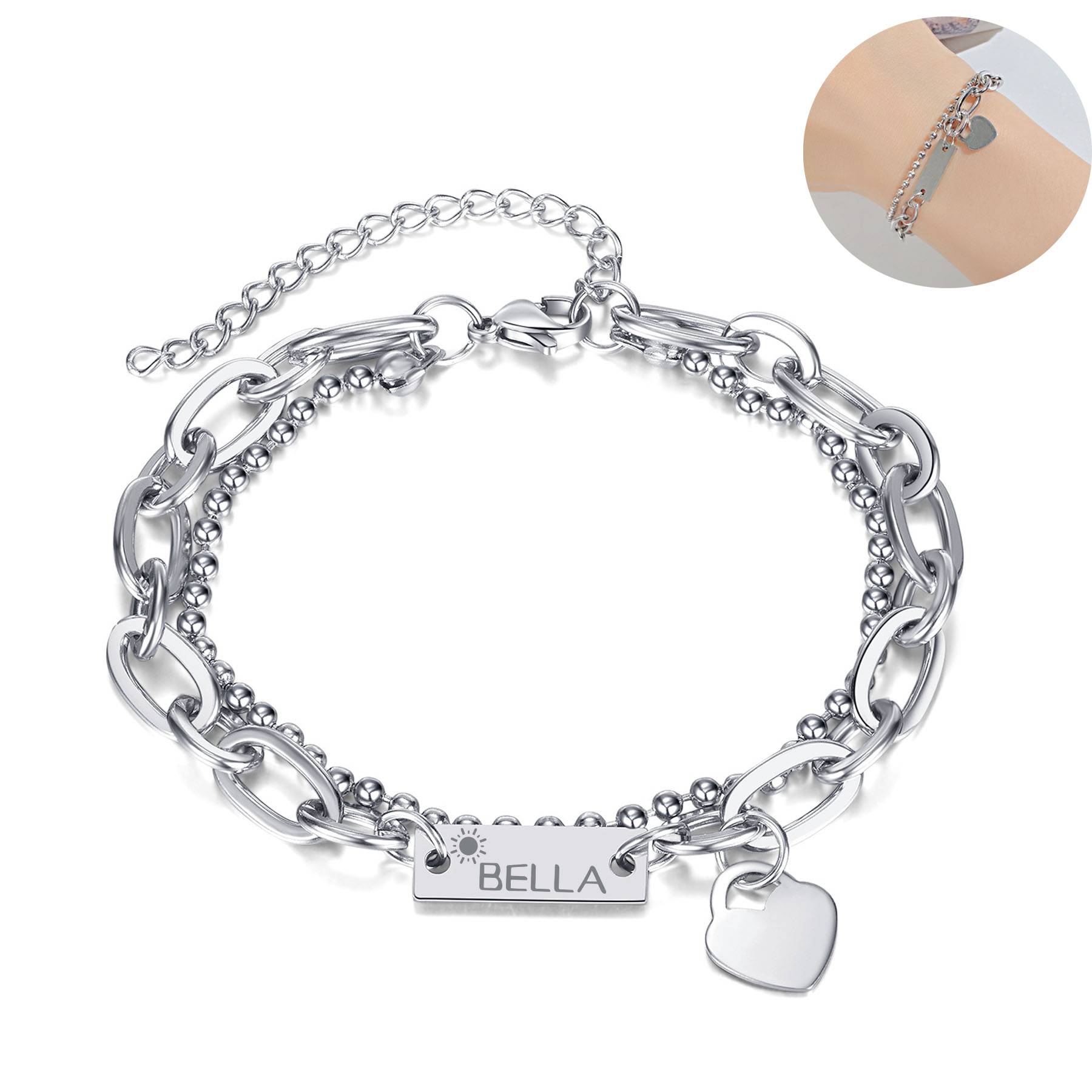 Double layered stainless steel square bracelet 3